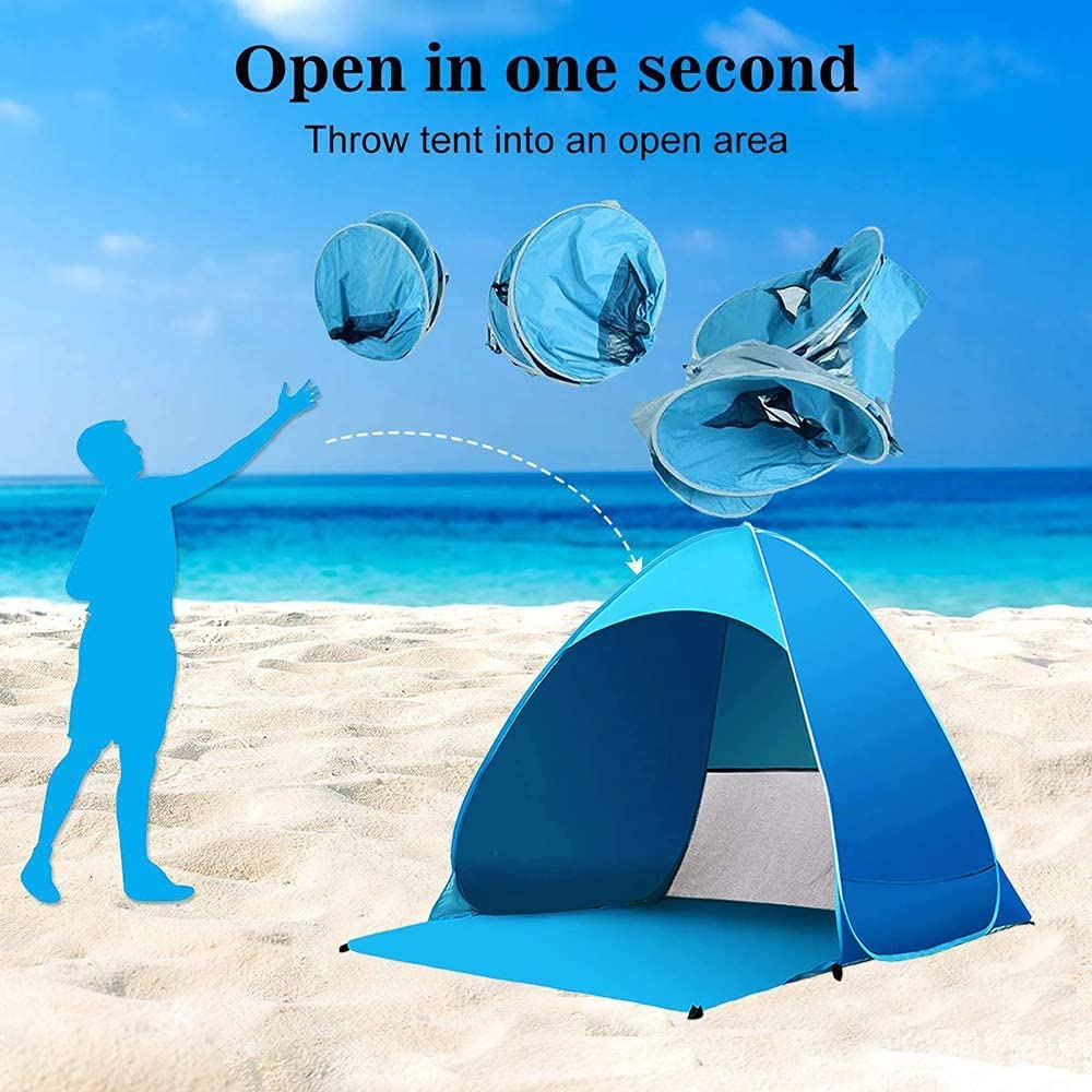 Cheap Goat Tents Pop Up Beach Tent,Portable Light Beach Tent for 2 3 People, Rated UPF 50+ for UV Sun Protection Waterproof Sun Shelters for Fami   